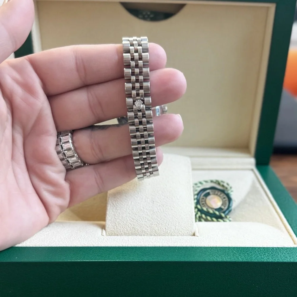 Rolex Women's Silver Watch with Blue Dial - Picture 2 of 2